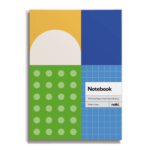Nolki A5 Lined Notebook Front Cover in Neon Print